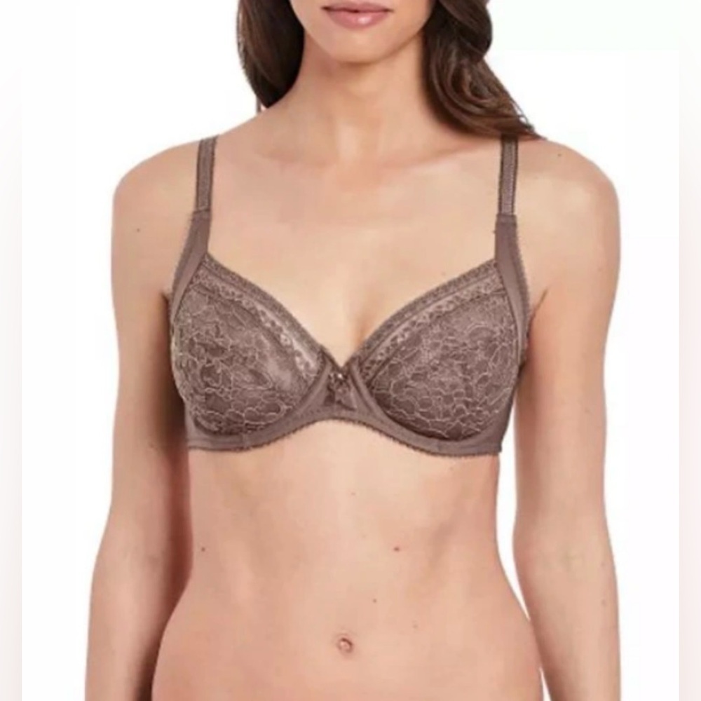 Wacoal Designer Eternal Lace Underwire Bra 32D Brown Taupe NWT